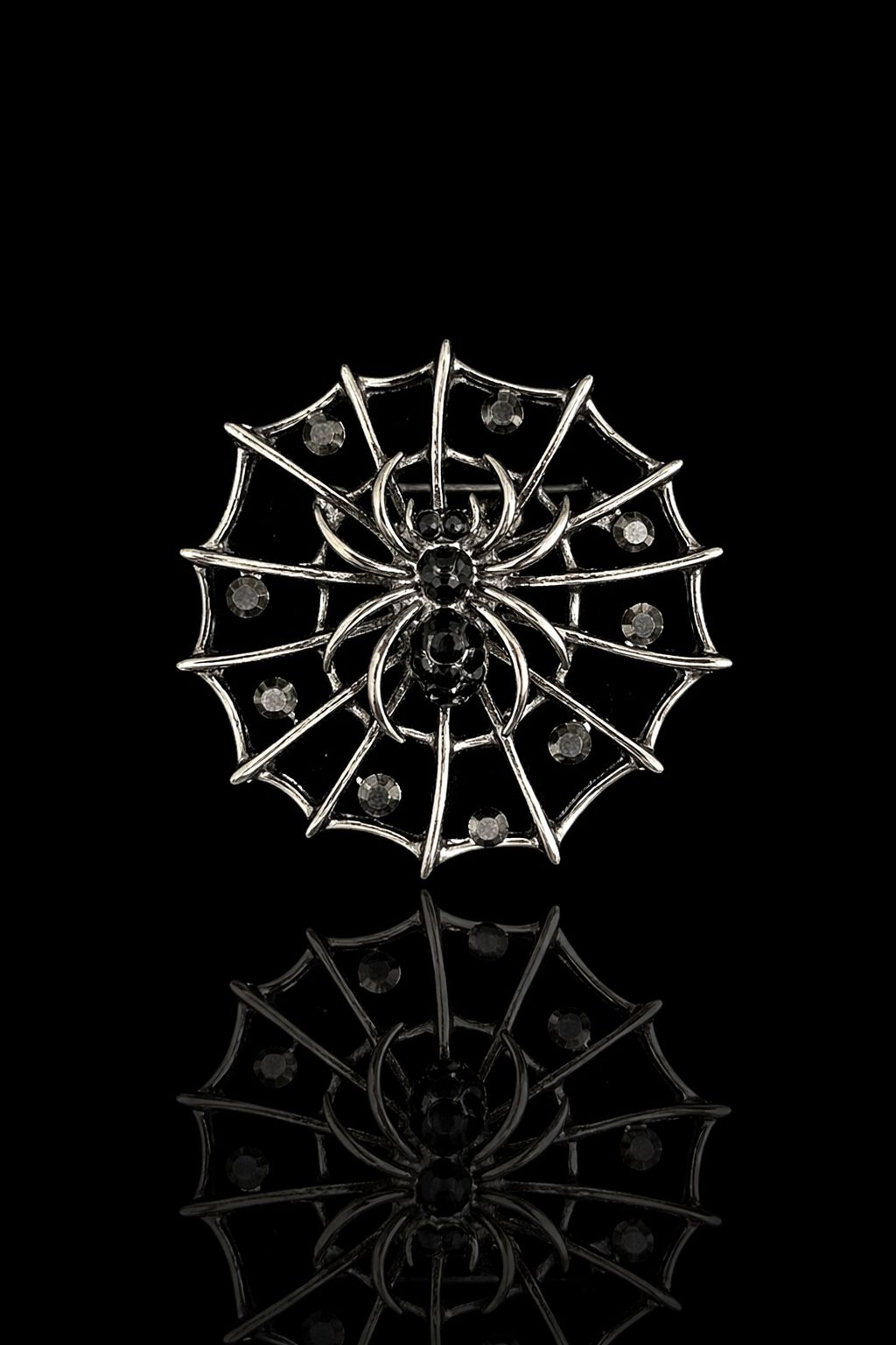 Noir Web Spider Brooch