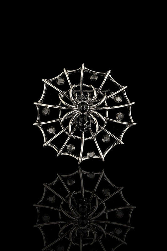 Noir Web Spider Brooch