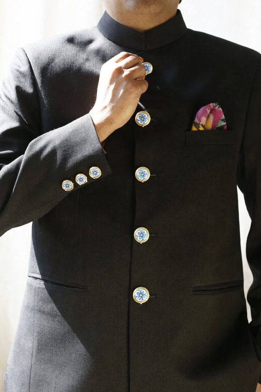 Neel Kamal Blue Pottery Bandhgala Button