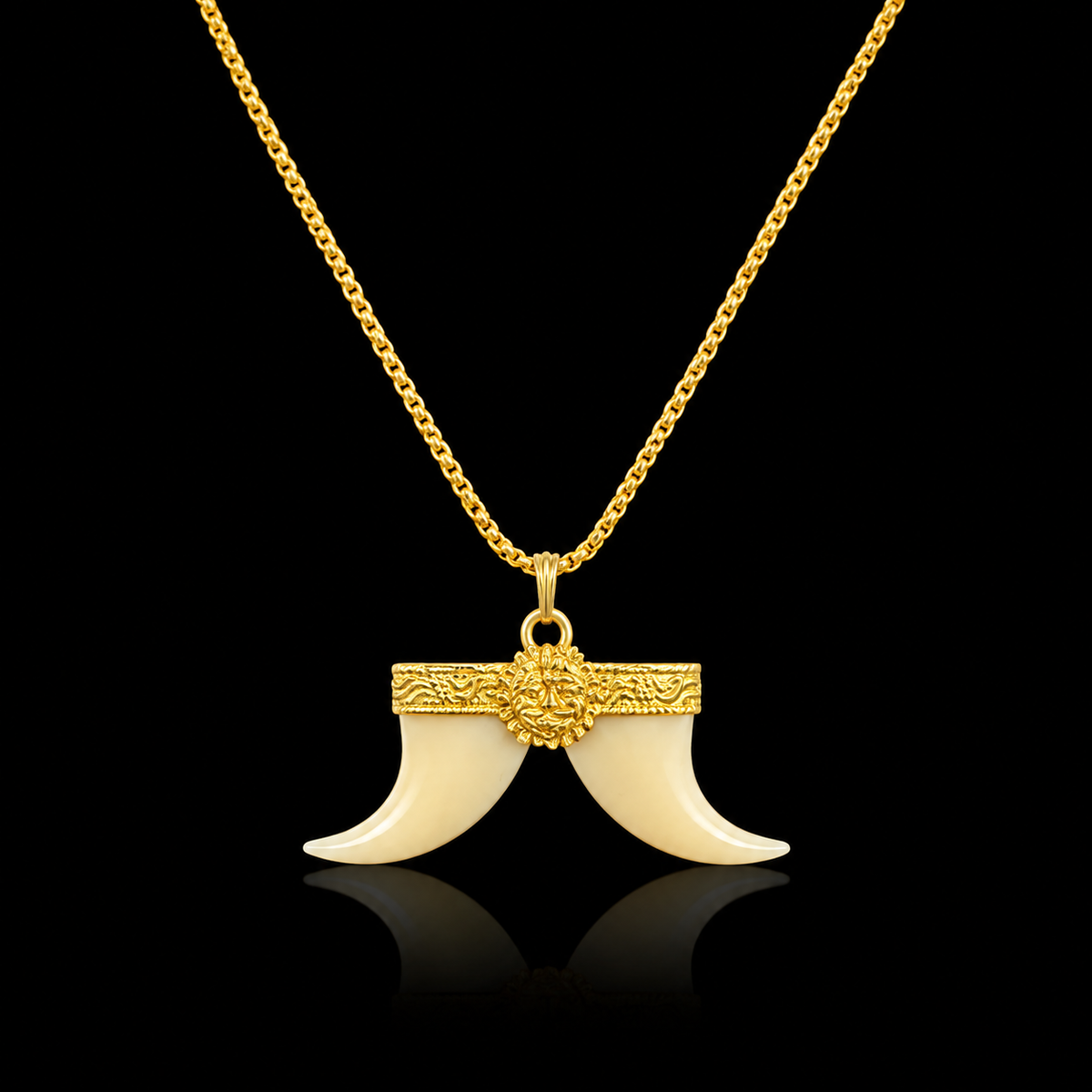 Royal Double Horn Pendant Chain