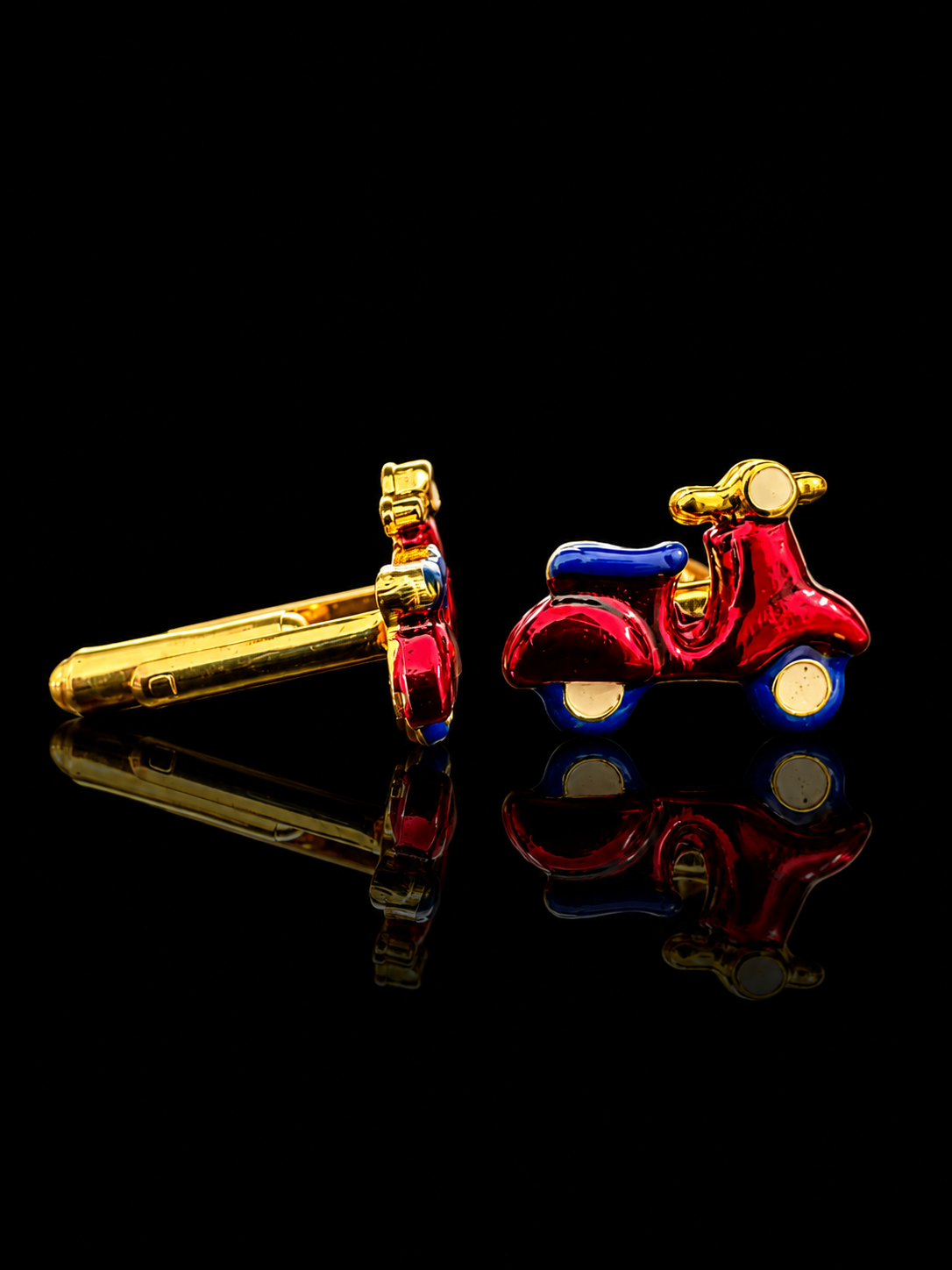 Classic Red & Blue Scooter Cufflinks
