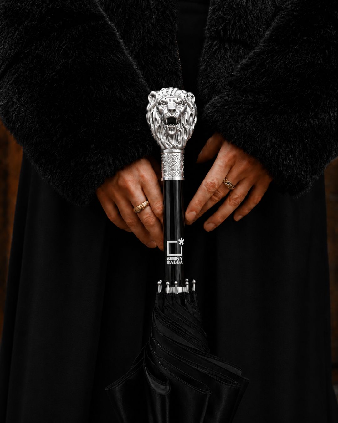 Regal Lion Handle Walking Stick Umbrella