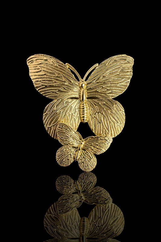 Golden Flutter Duo Brooch