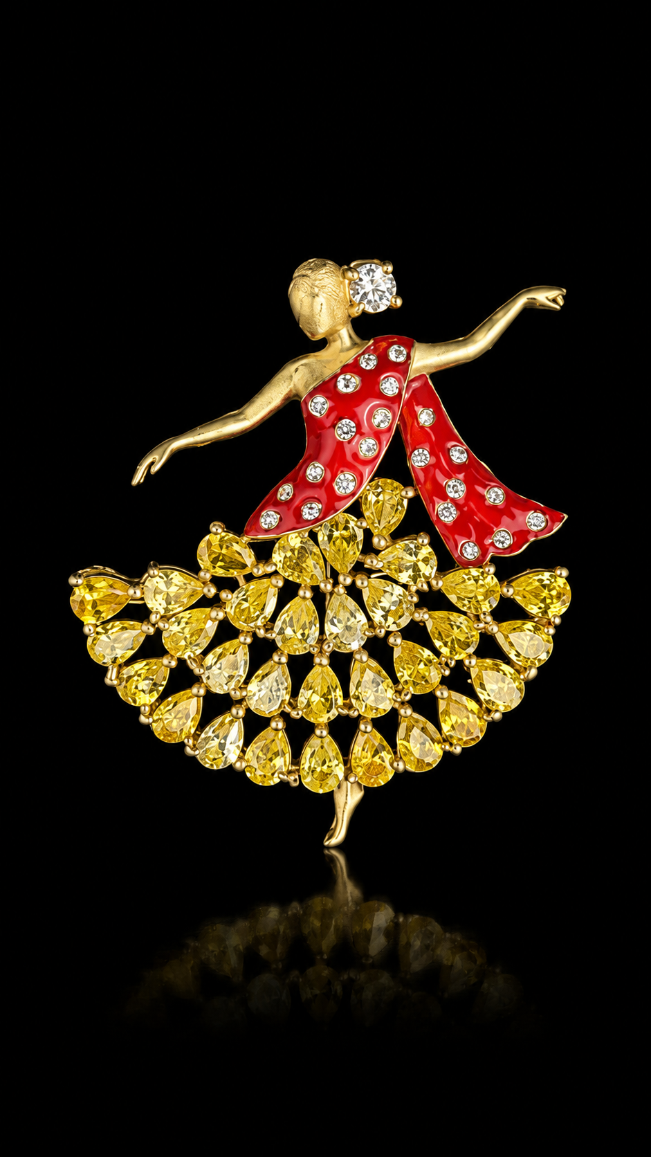 Crimson Belle Dancer  Brooch
