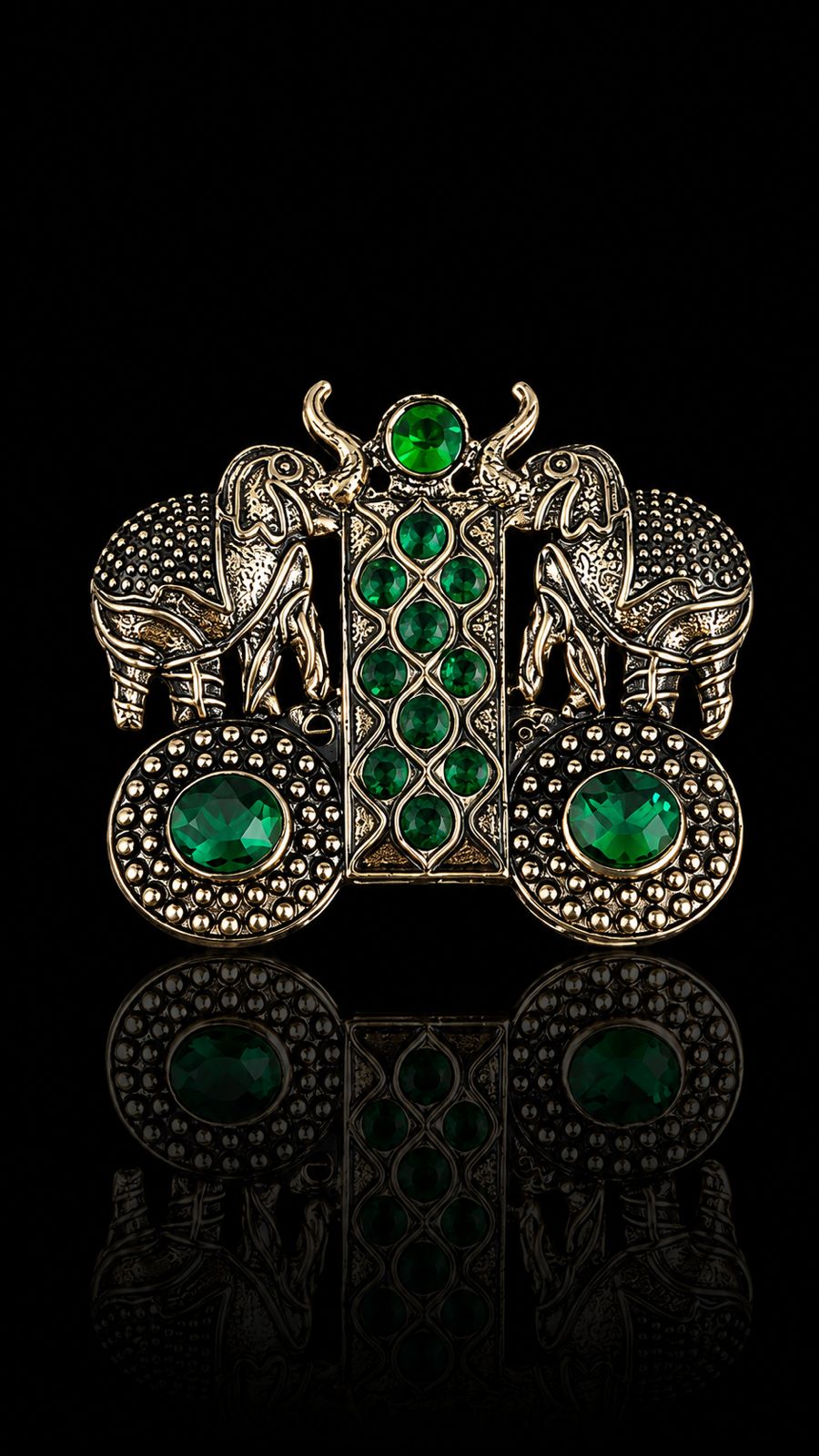 Twin Elephant Heritage Brooch