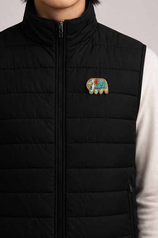 Elephant – Blue Pottery Brooch