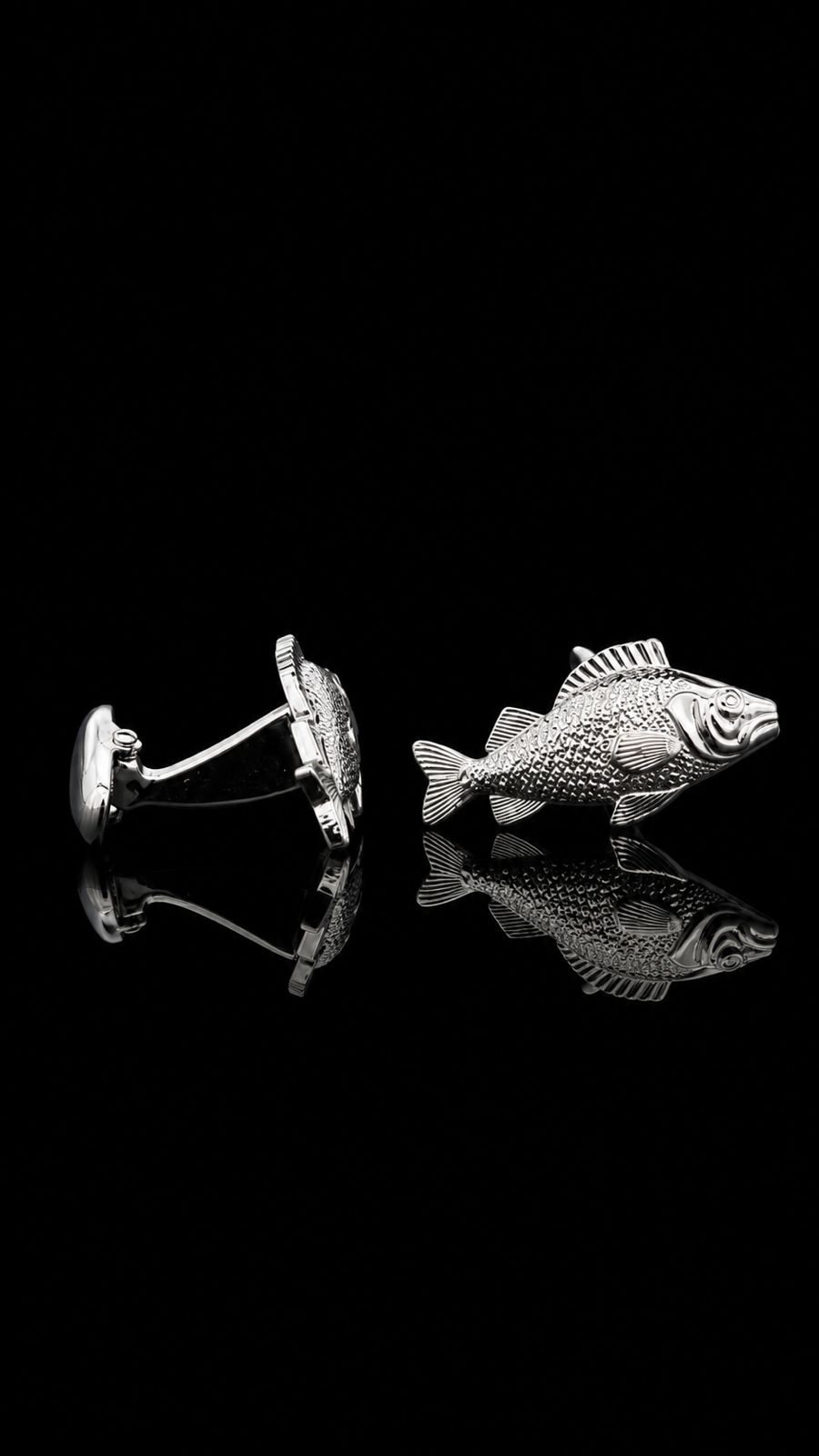 Silver Bass Fish Cufflinks