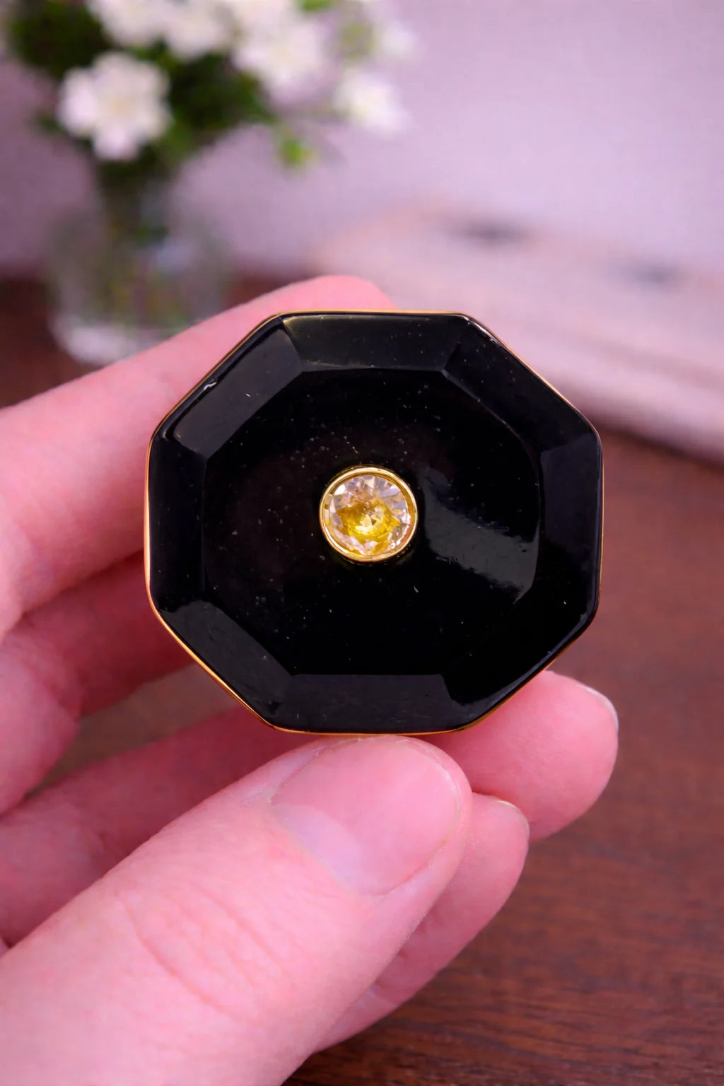 Onyx Crest Bandhgala Button