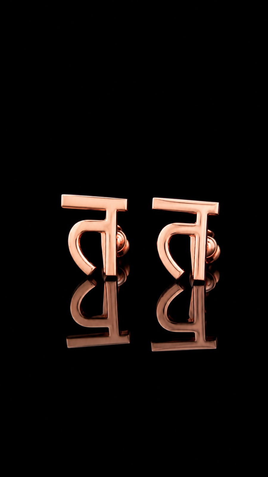 Rajputana Initial "त" Rose Gold Cufflinks