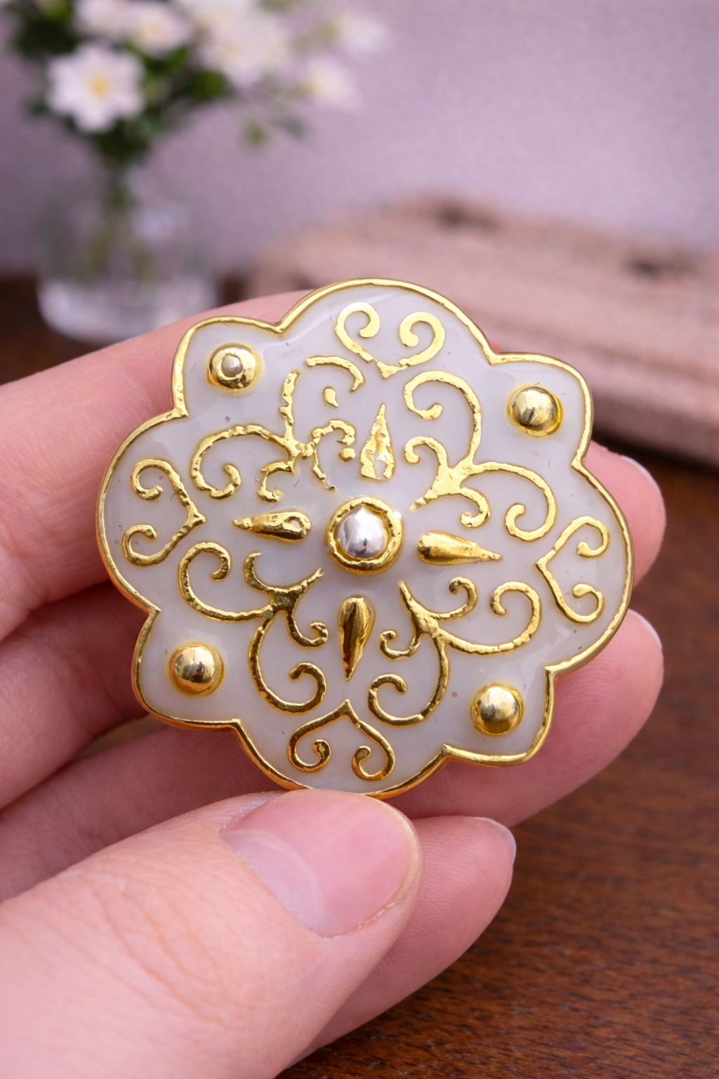 Noor Floral Bandhgala Button