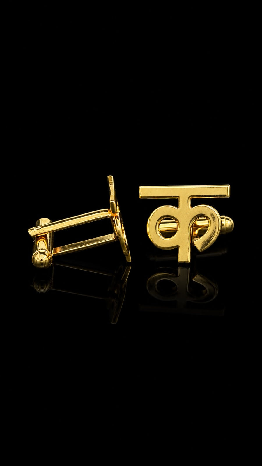 Rajputana Initial "क" Gold Cufflinks