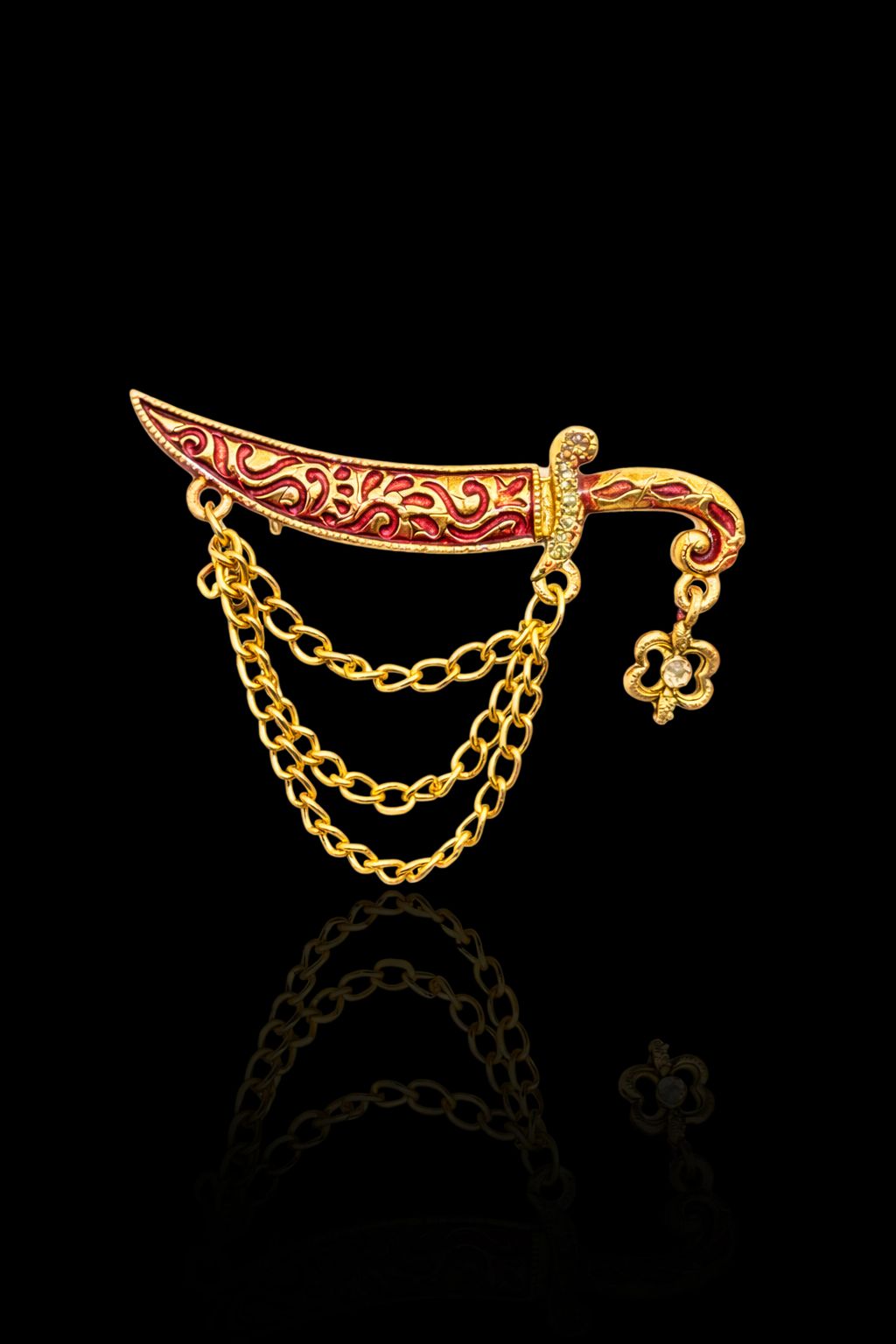 Royal Dagger Chain Brooch