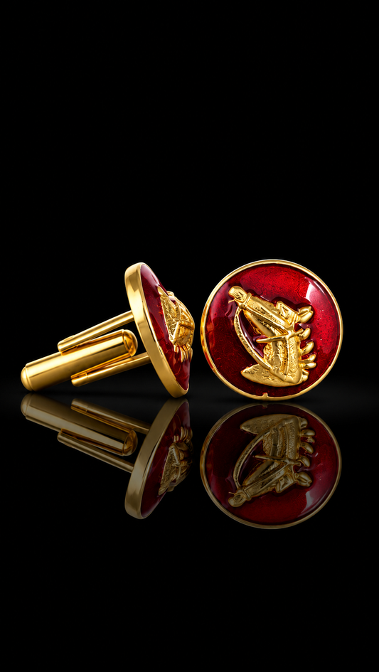 Crimson Golfer Gold Cufflinks
