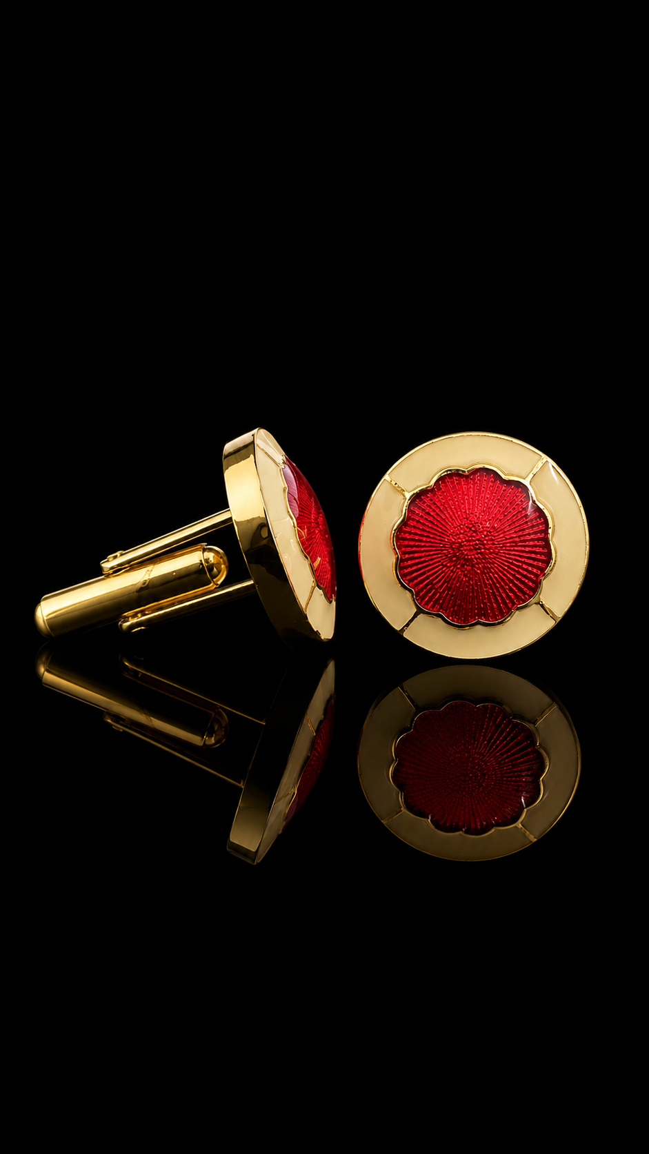 Royal Crimson Floral Cufflinks