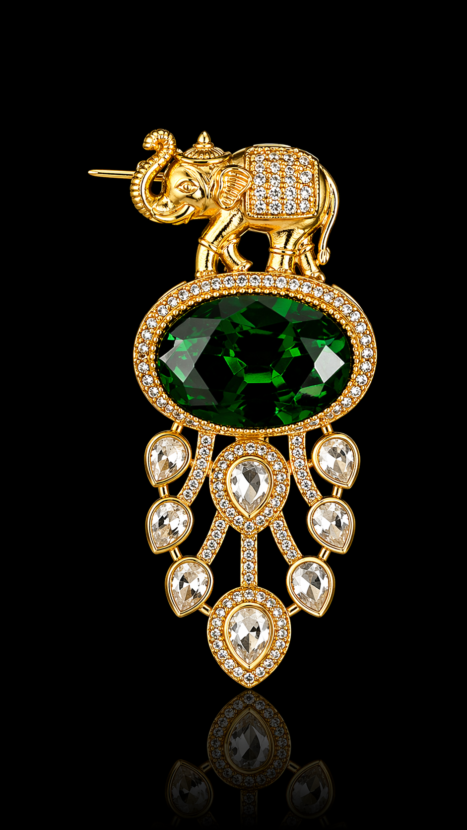Royal Gajratna Statement Brooch