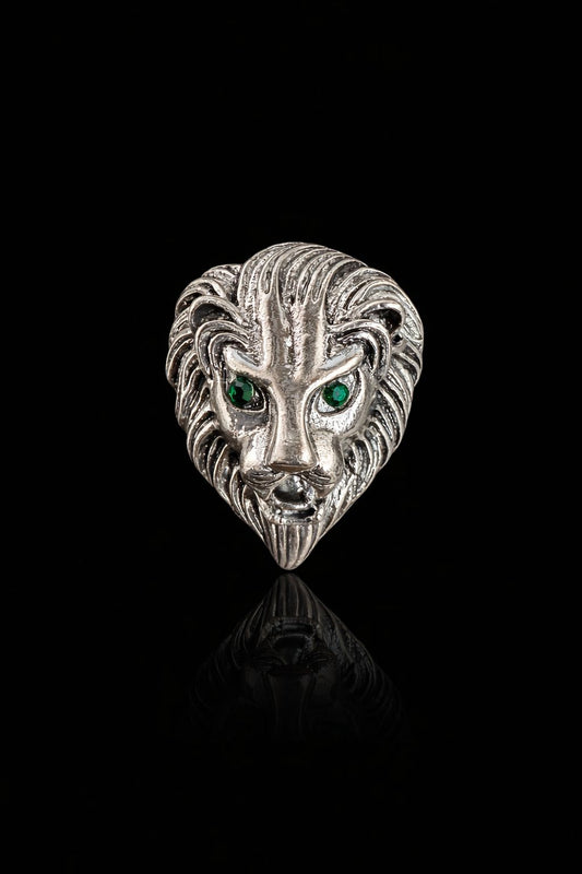 Regal Lion Crest Brooch