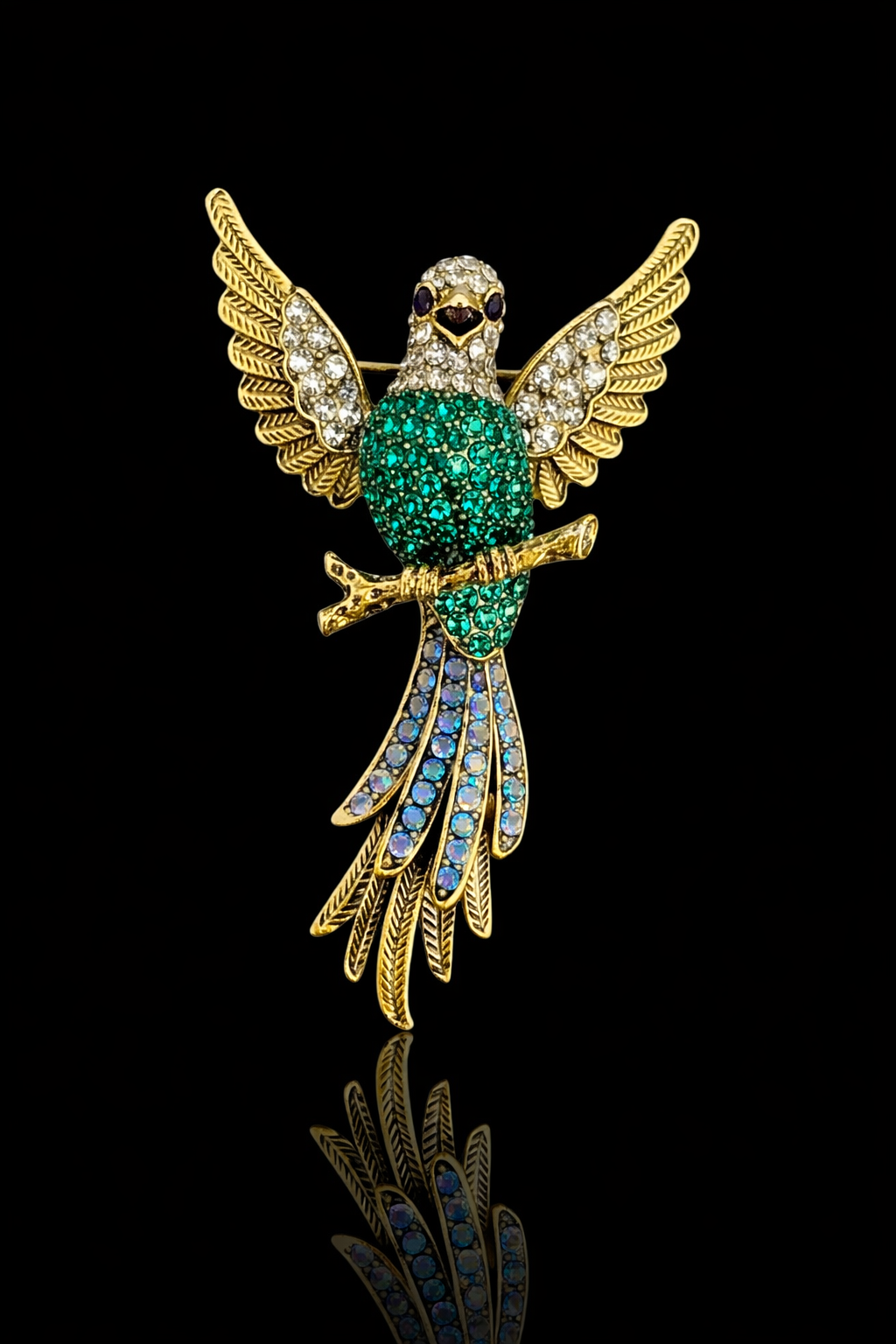 Royal Songbird Crystal Brooch