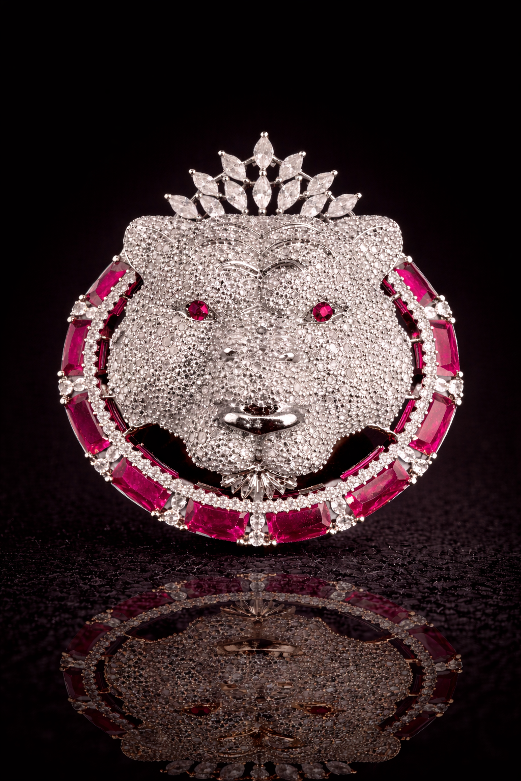Royal Tiger Crest Magnet Brooch