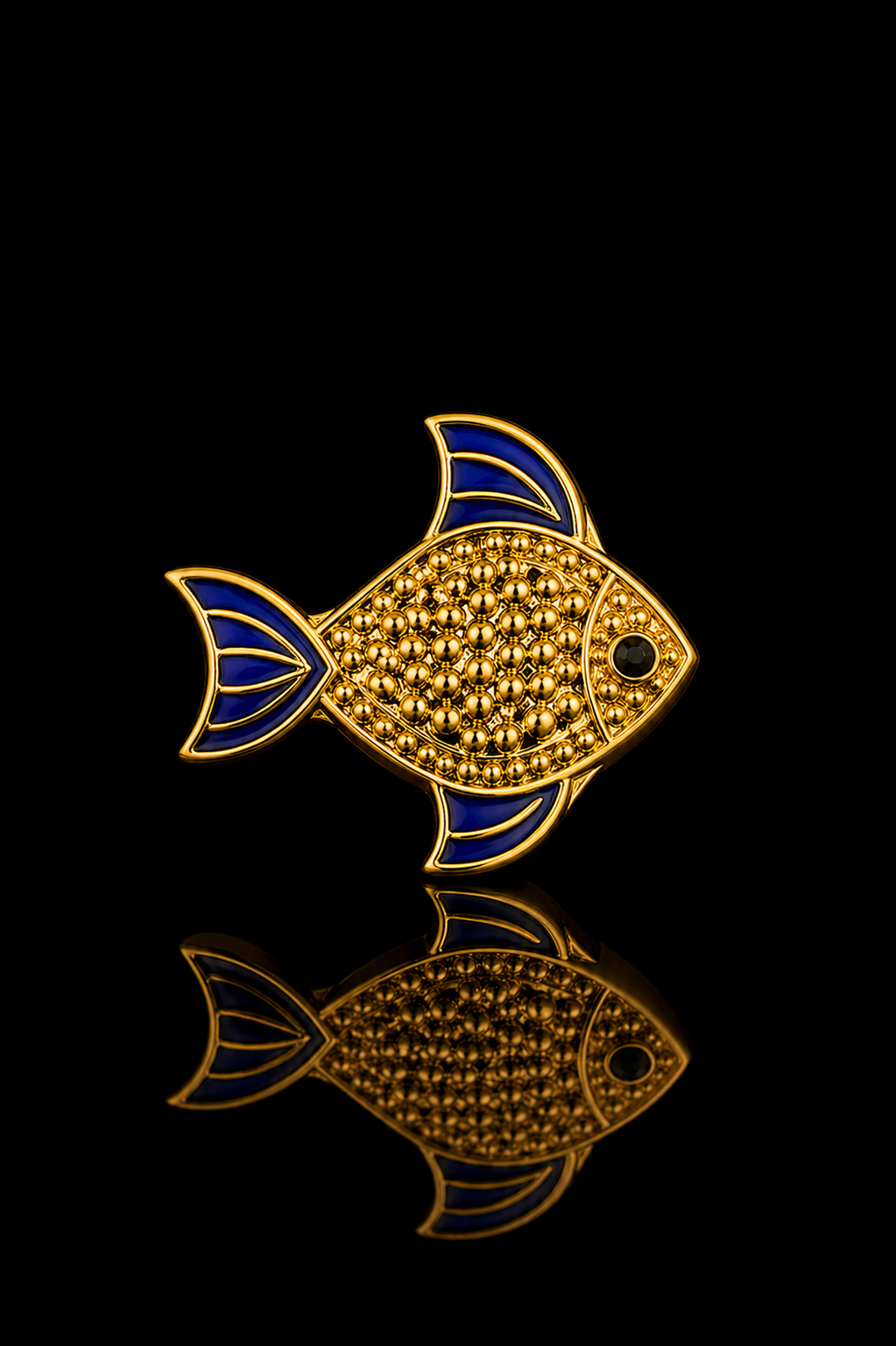 Royal Blue Fish Lapel Pin