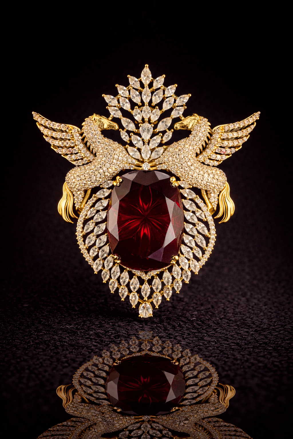 Royal Pegasus Crest Brooch