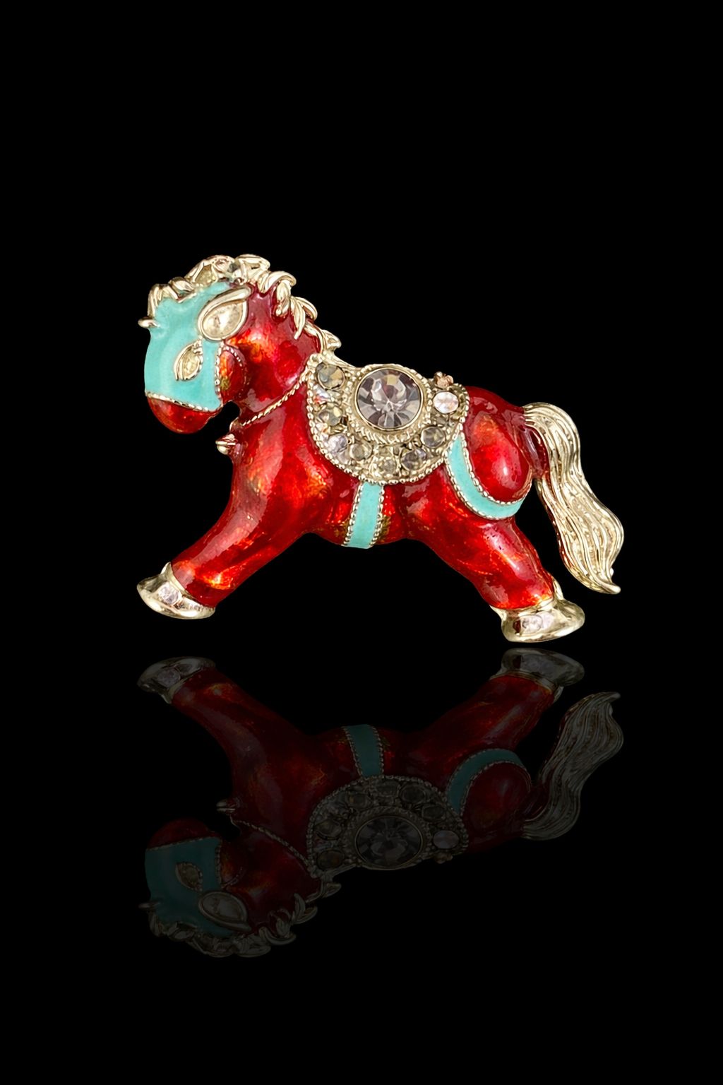Royal Carousel Horse Brooch