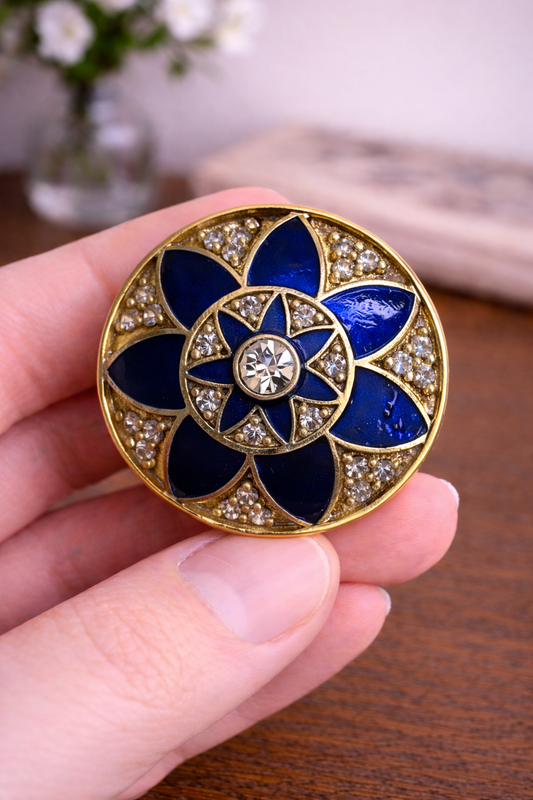 Royal Blue Bloom Bandhgala Button