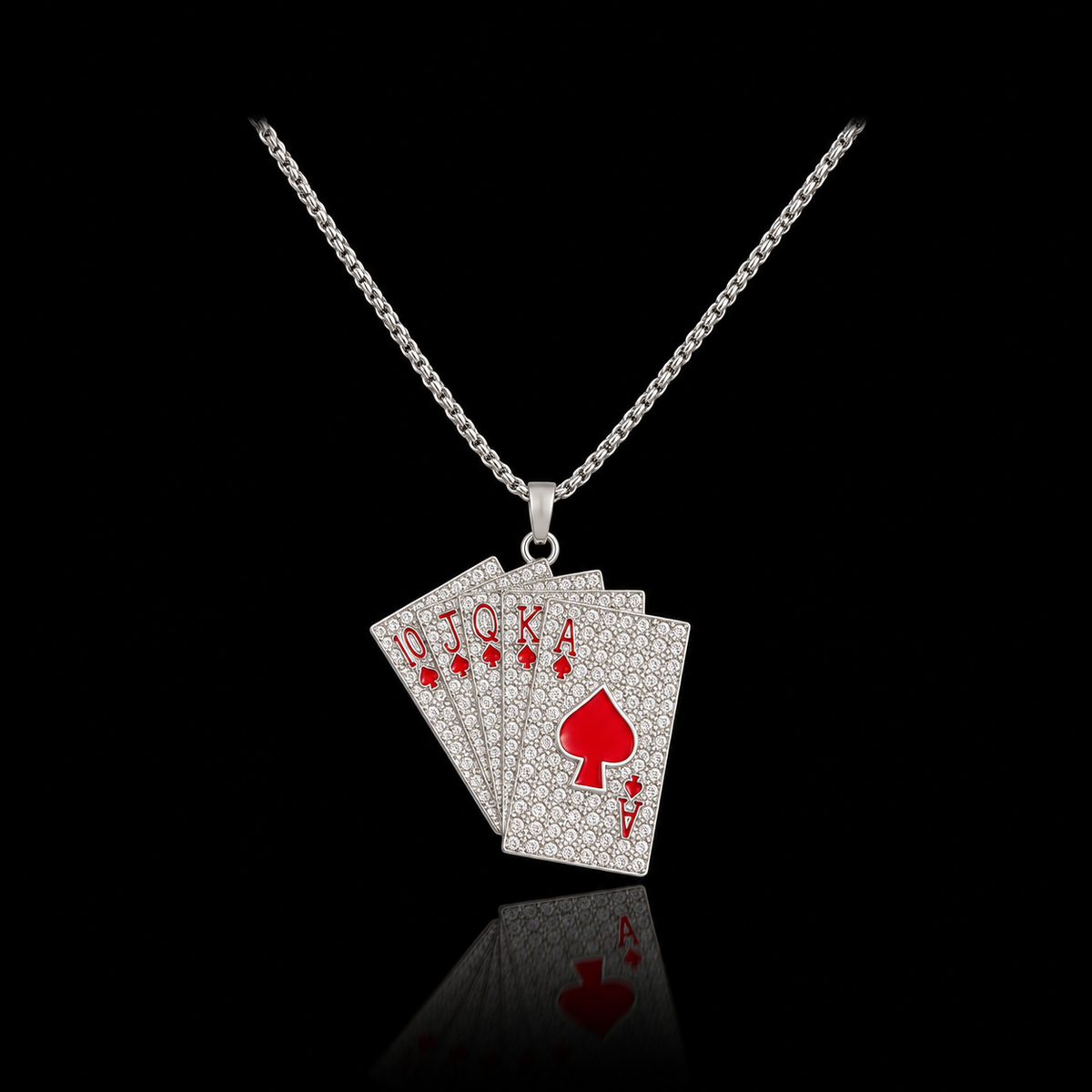 Royal Playing Cards Pendant Chain