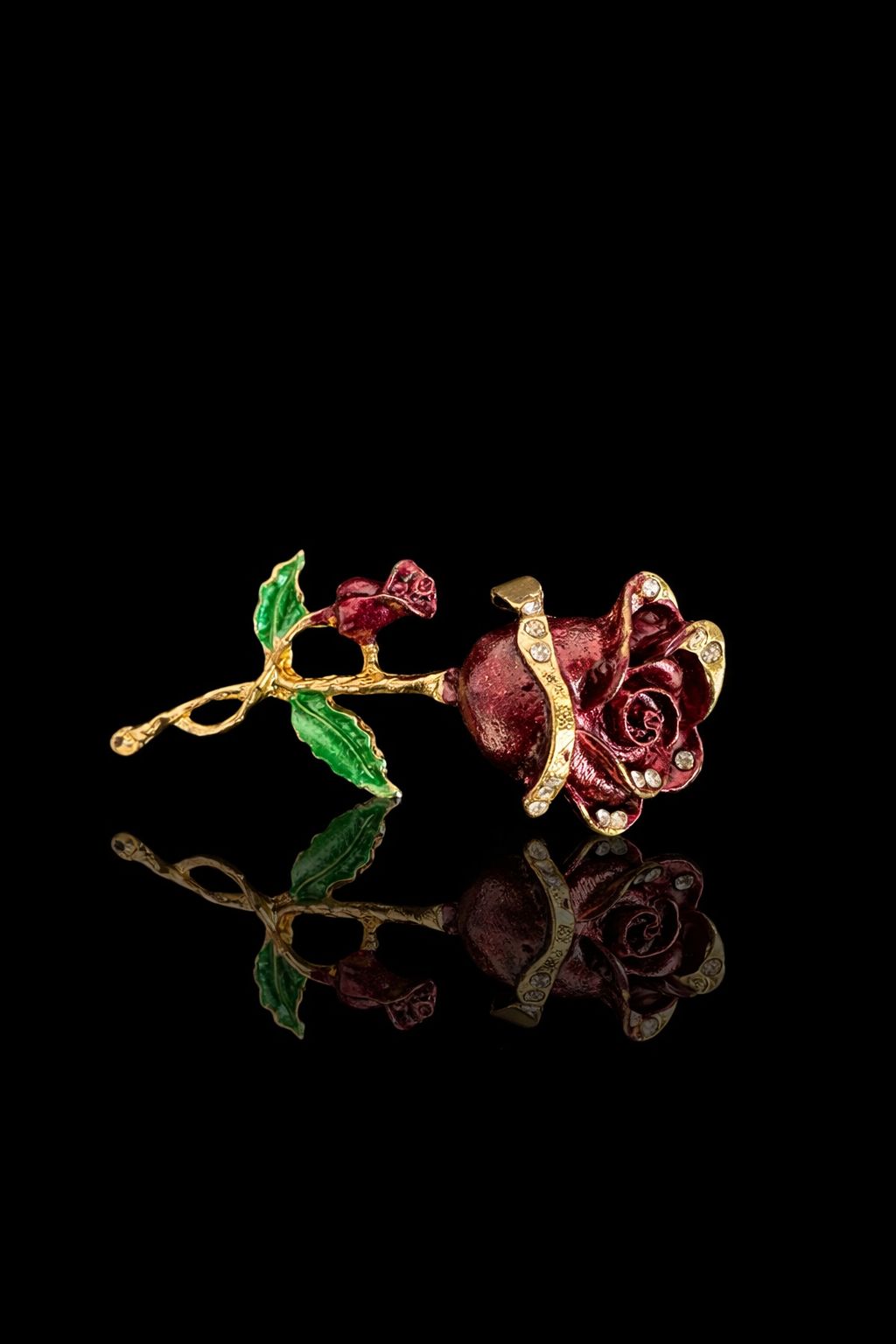 Crimson Rose Elegance Brooch