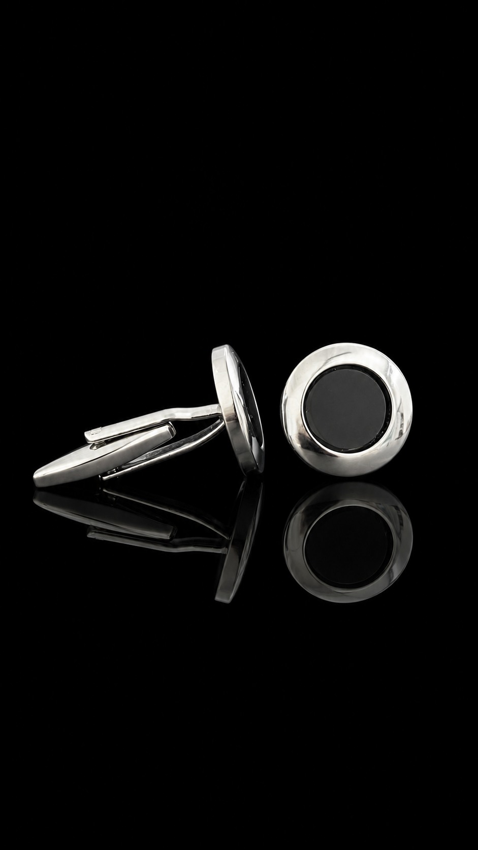 Midnight Eclipse Silver Cufflinks