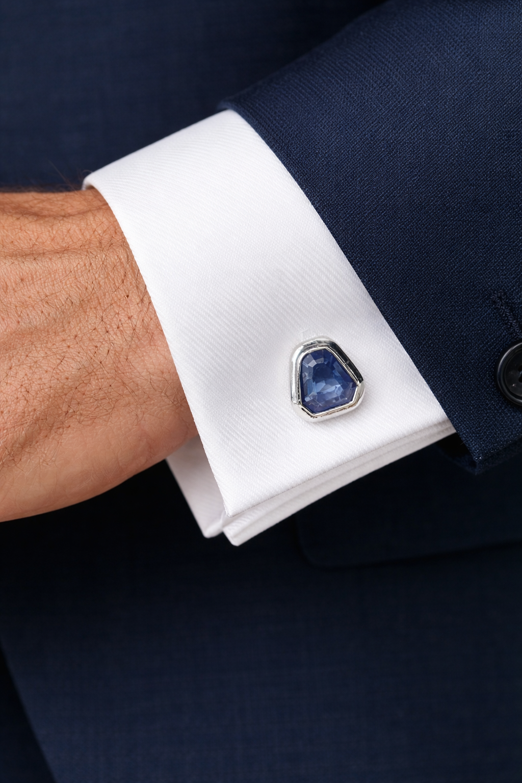 Blue Sapphire Crest Cufflinks