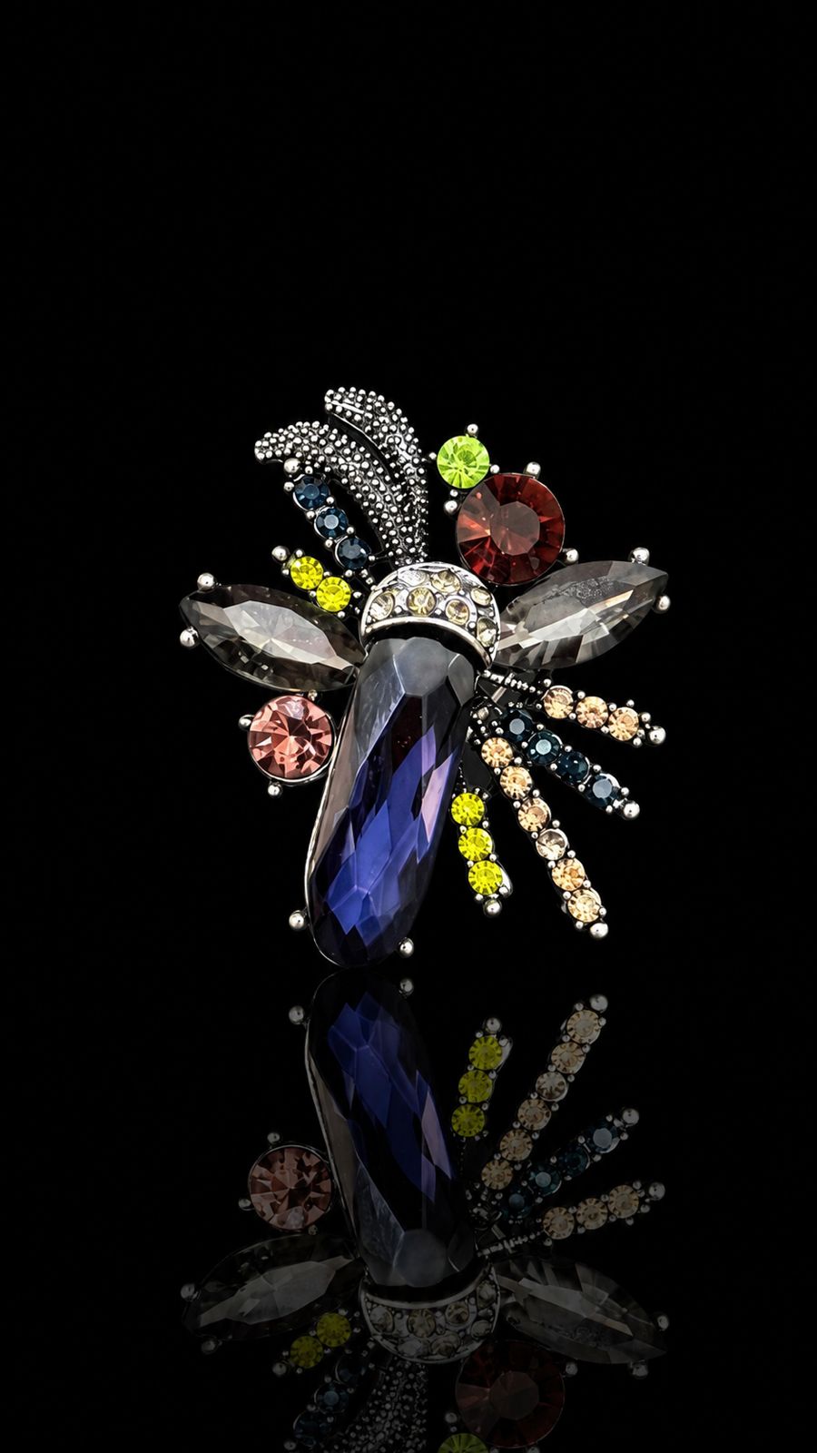 Midnight Prism Dragonfly Brooch