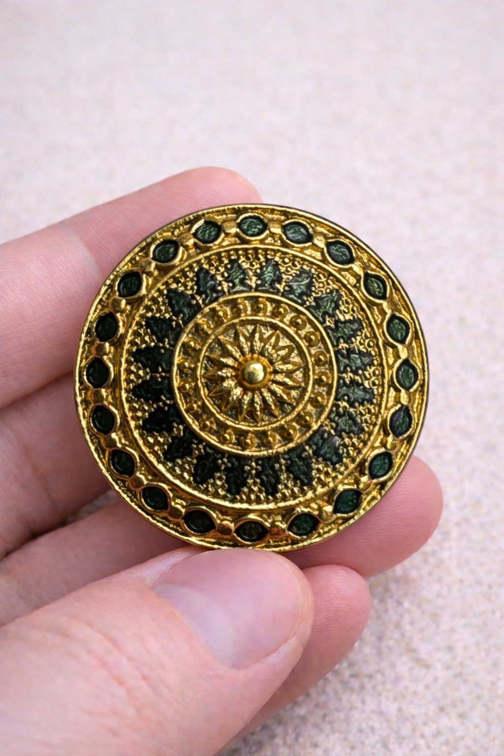 Turquoise Imperial Medallion Bandhgala Button