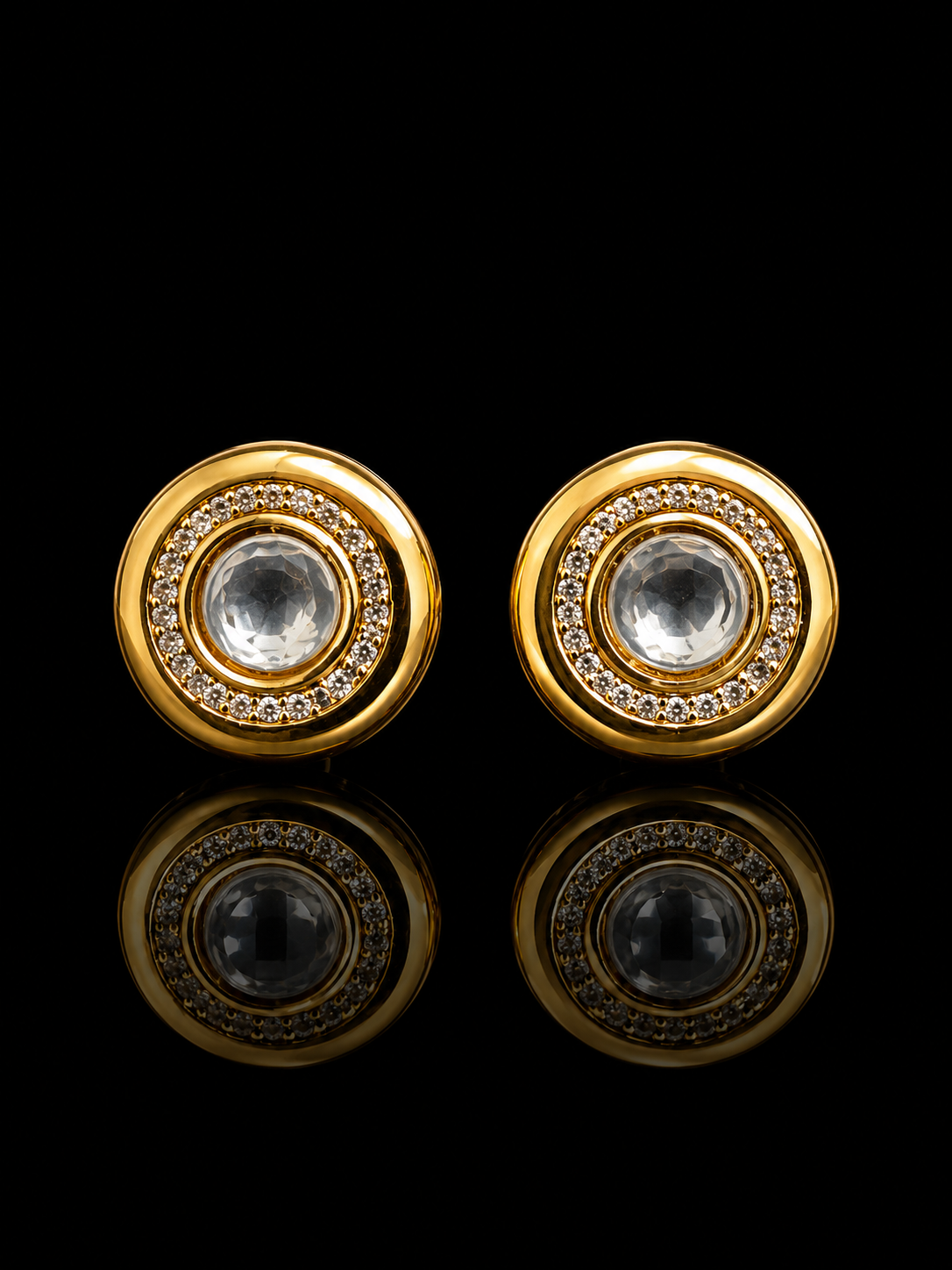 Golden Halo Crystal Cufflinks