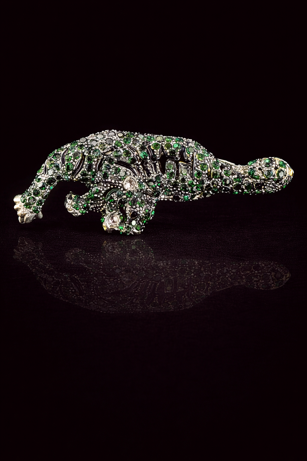 Crystal Panther Brooch