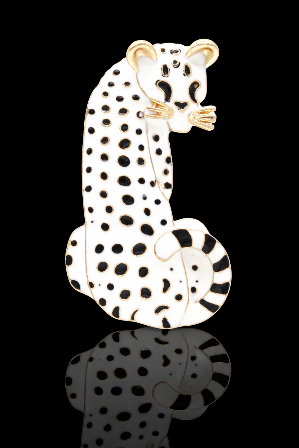 Snow Leopard Charm Brooch