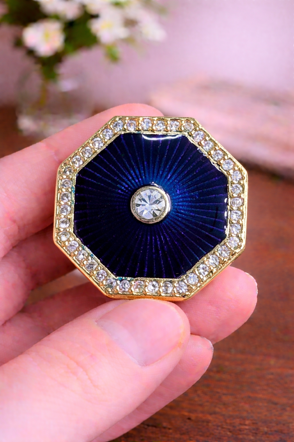 Regal Crimson Octagon Bandhgala Button