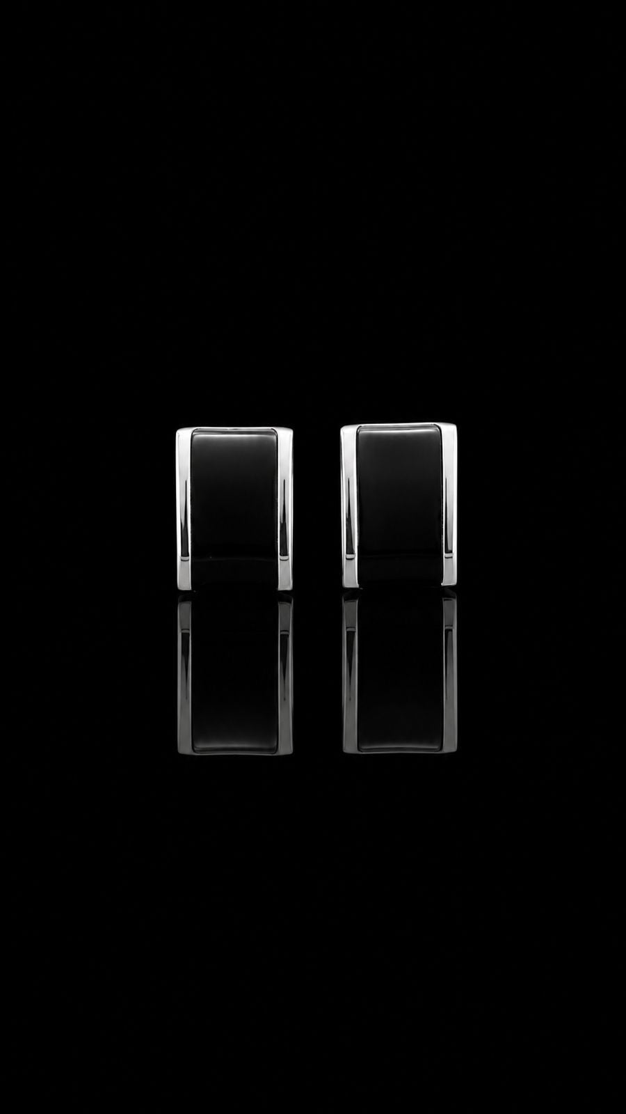 Classic Black Rectangle Cufflinks