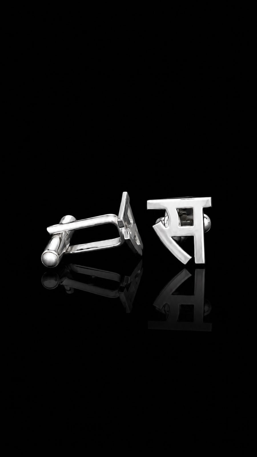 Rajputana Initial "स" Silver Cufflinks