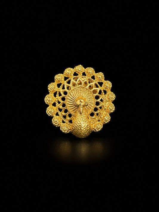 Royal Peacock Halo Lapel Pin