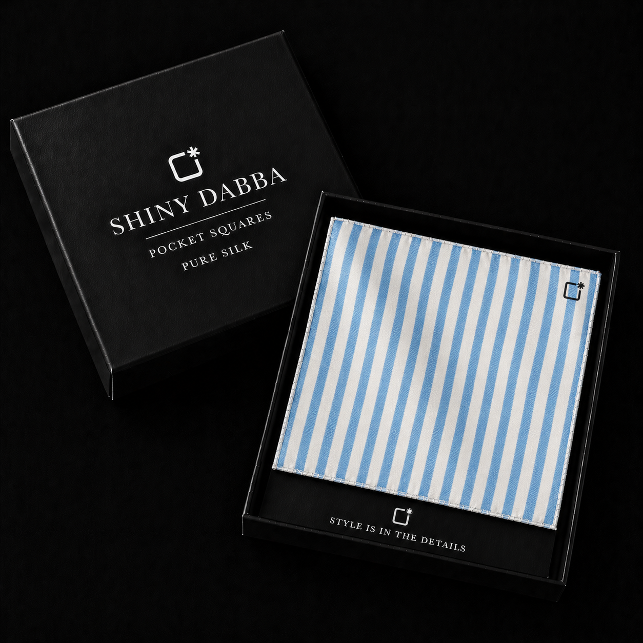 Skyline Stripe Silk Pocket Square