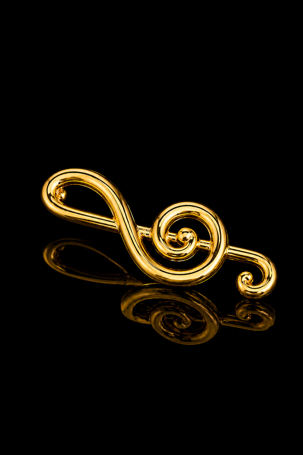 Golden Treble Clef Lapel Pin