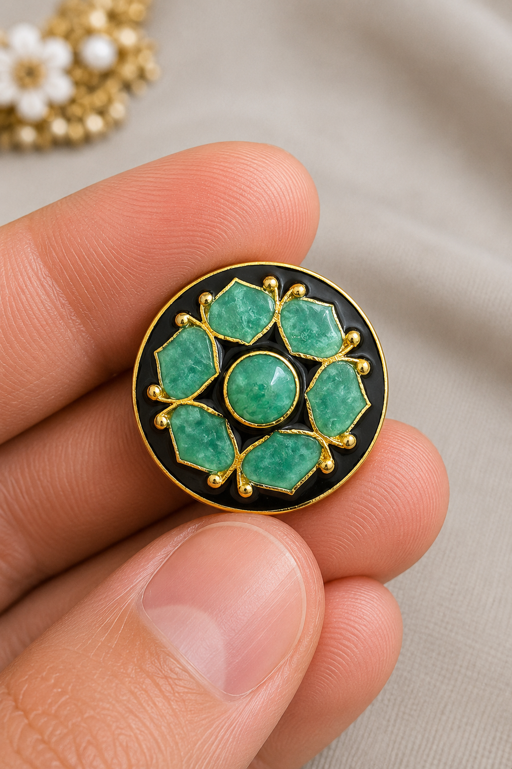 Heritage Lotus Bandhgala Button Set