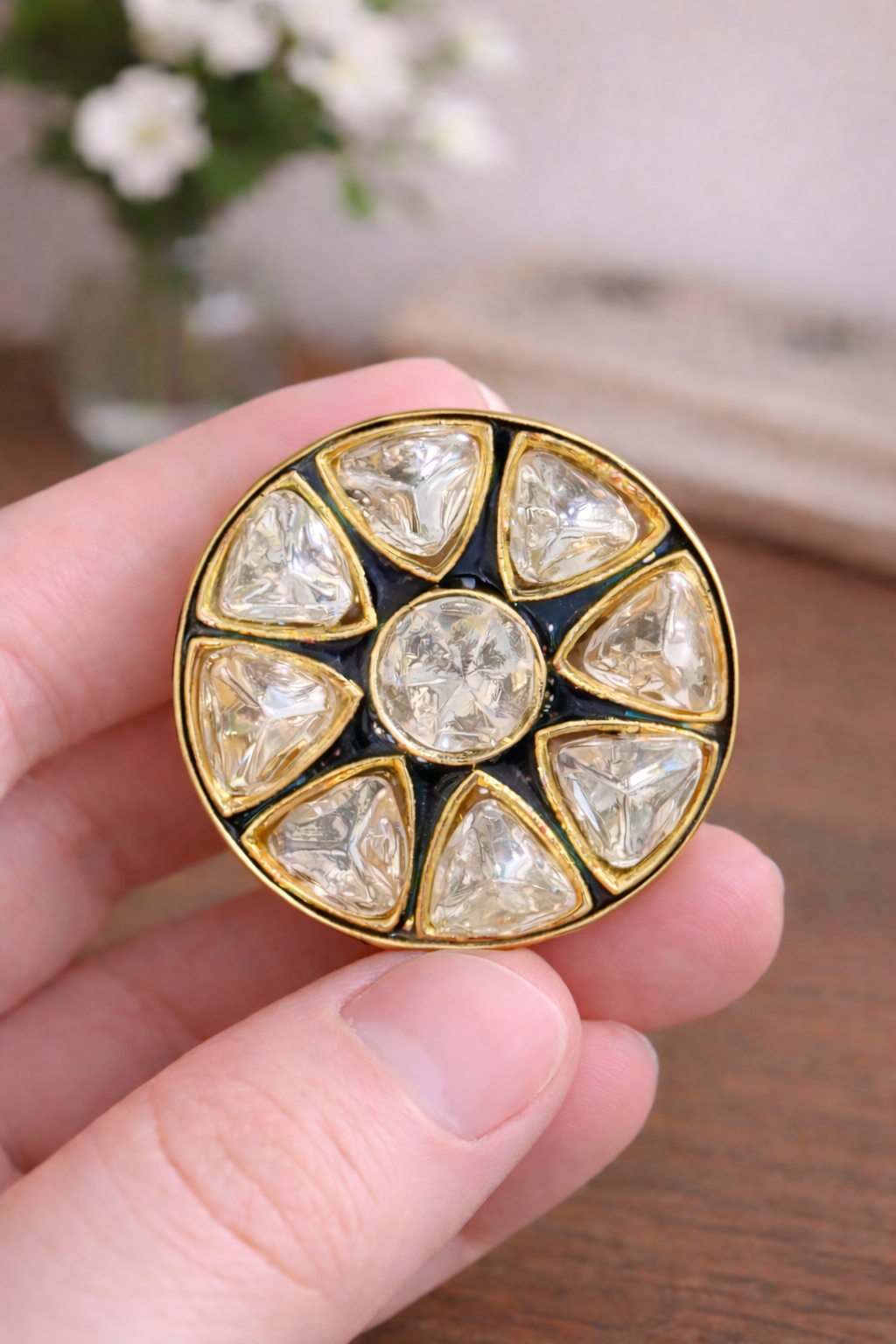 Royal Kundan Halo Bandhgala Button
