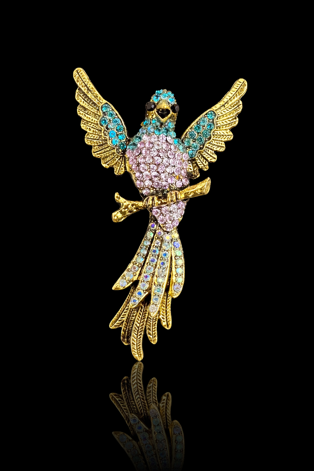 Royal Songbird Crystal Brooch