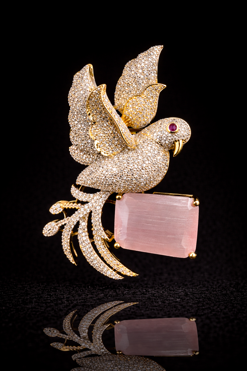 Royal Parrot Crest Brooch