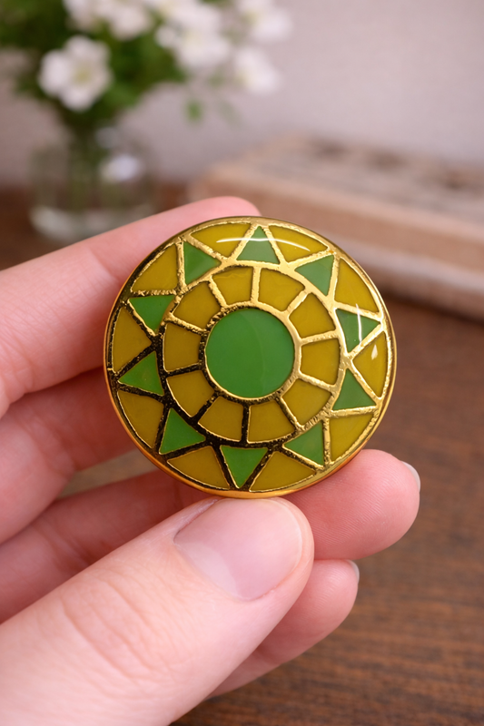 Emerald Mosaic Bandhgala Button