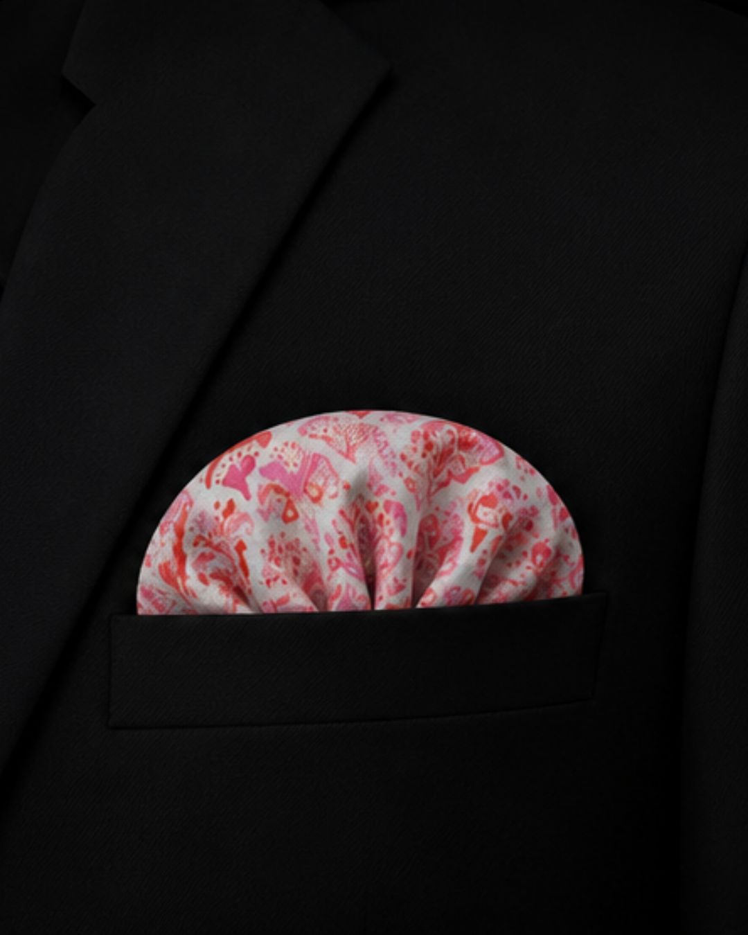 Blush Paisley Linen Pocket Square