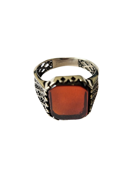 Crimson Silver Ring