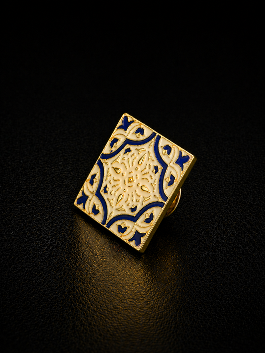 Royal Blue Tile Lapel Pin