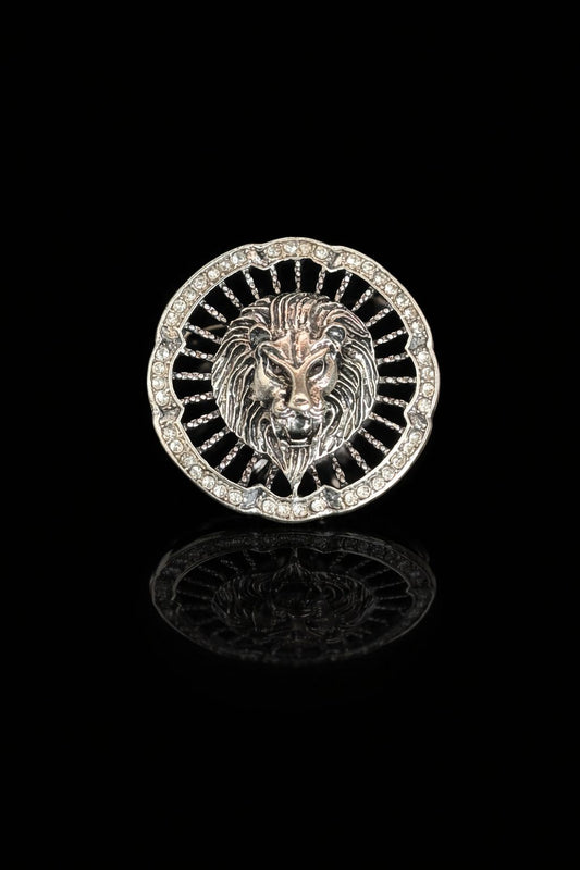 Regal Lion Crest Brooch
